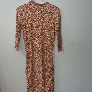 Orange floral Bodycon dress